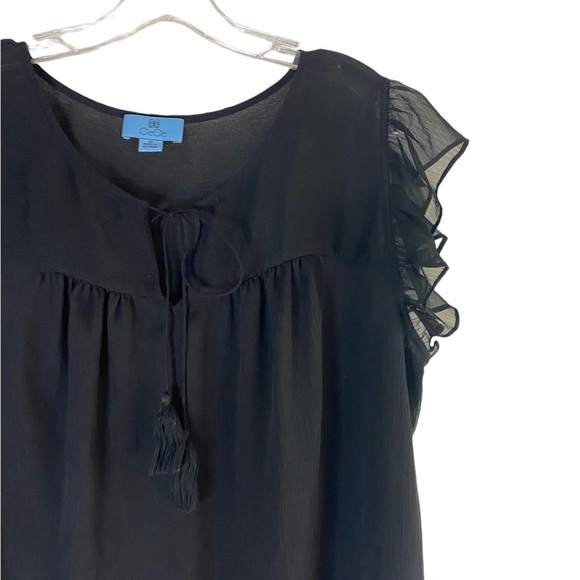 CeCe Flowy Black Top Women Size 1X - Picture 4 of 8